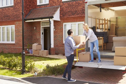 Removals van service operating in Harrow on the Hill near local residential streets