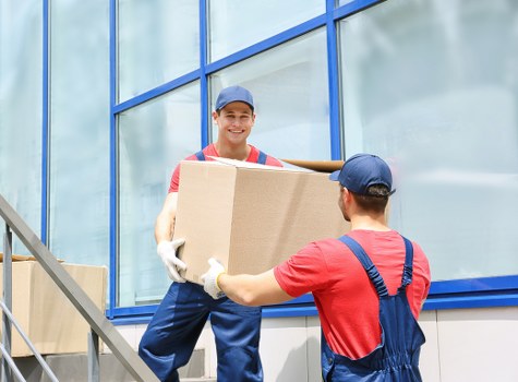 Packed moving boxes ready for local removals service