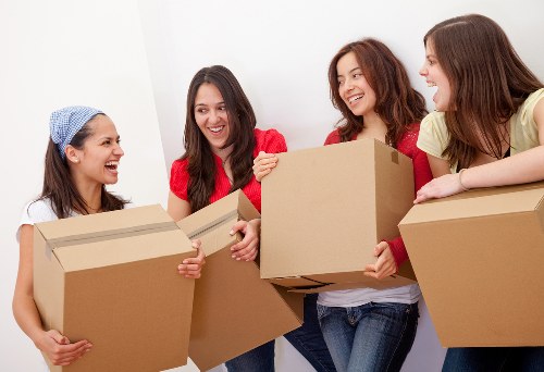 Packed boxes and furniture ready for a local removal service in Harrow on the Hill