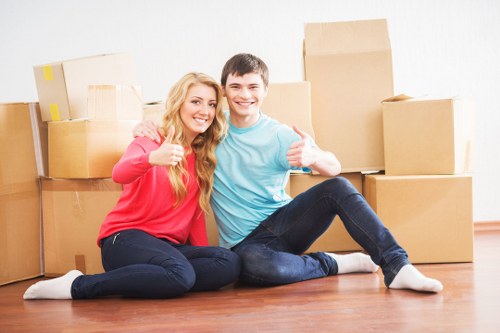 Careful loading of household items during a removal service