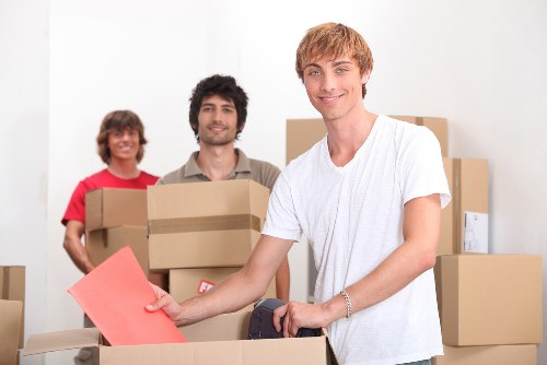 Checklist and labelled boxes prepared for an office relocation