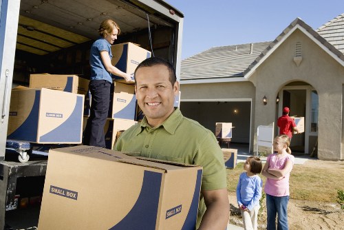 Small business office items being transported by man and van service