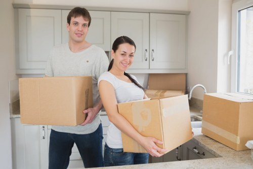 Careful loading of furniture into a moving van in Harrow on the Hill